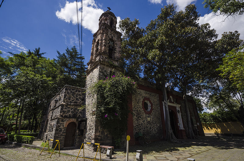 The Chapel of San Sebastián Mártir in Deeply Shaded Chimalistac The Chapel of San Sebastián Mártir in Deeply Shaded Chimalistac