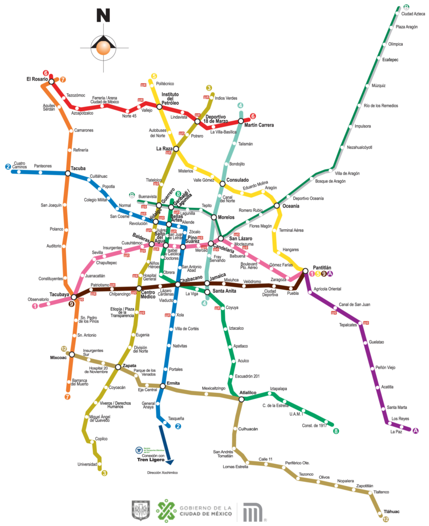 Map of the Mexico City Metro