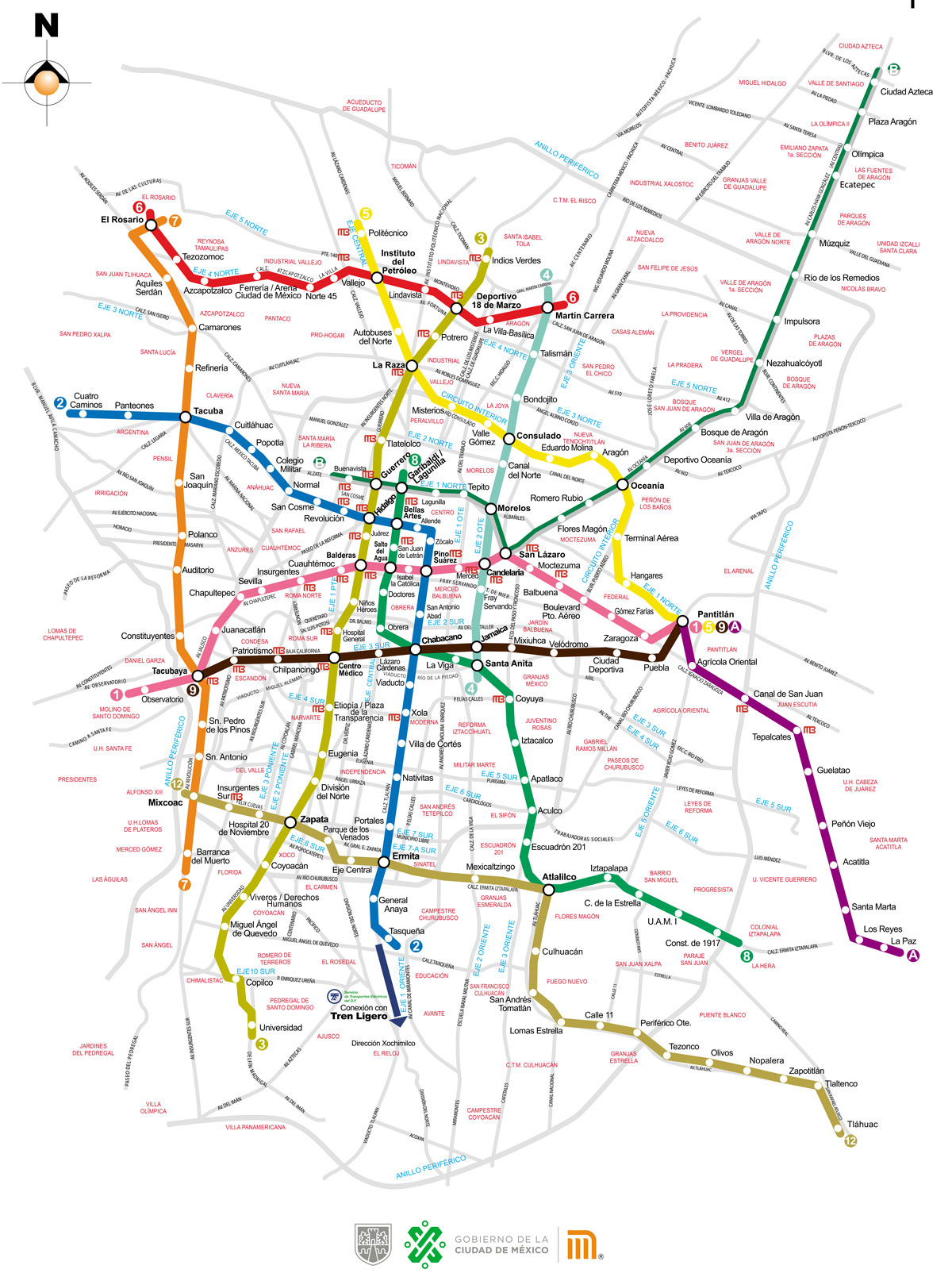 Mapa del metro de CDMX