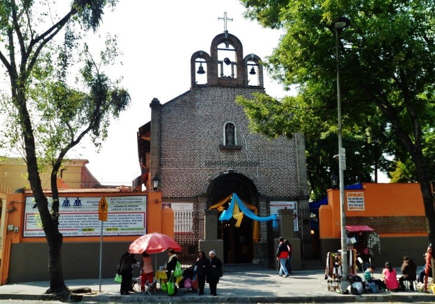 The Pronto Socorro Church in Old Popotla on the Calzada Mexico-Tacuba